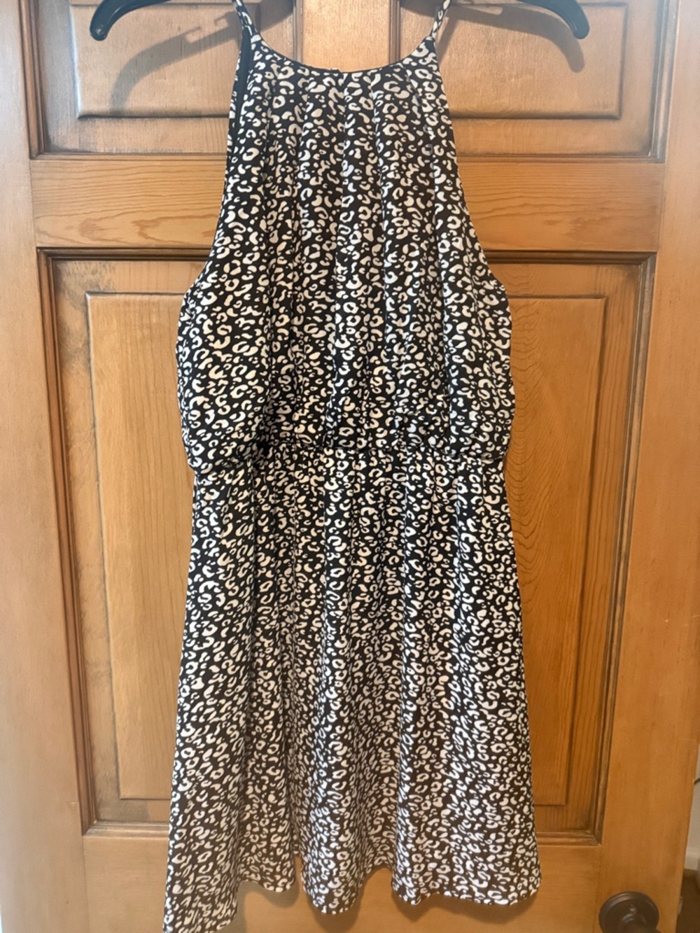 Altar'd State Black and White Leopard Halter Dress
